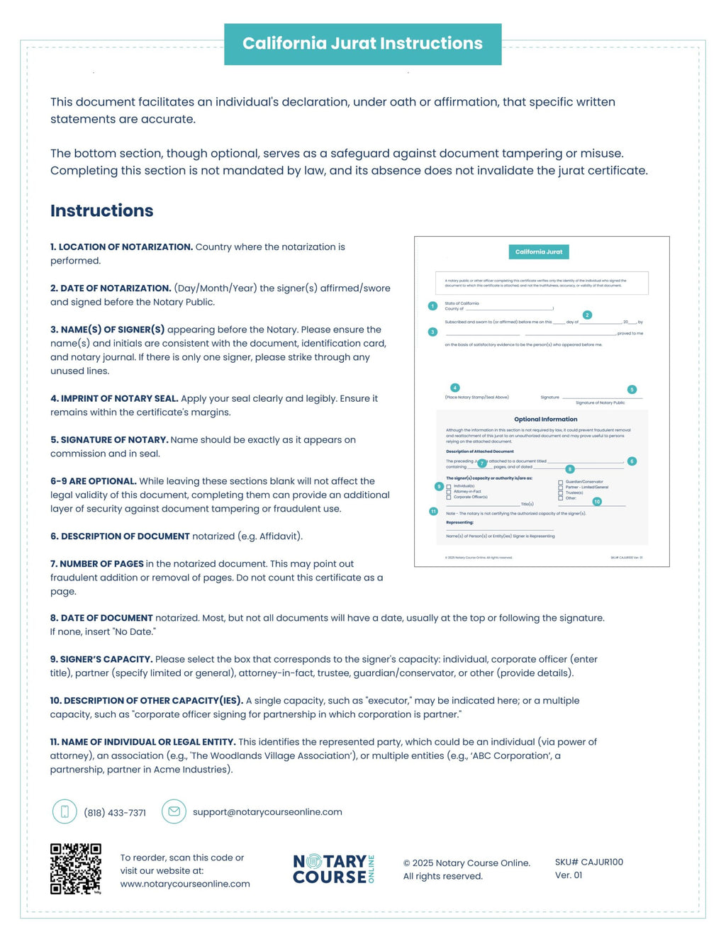 California Jurat Certificates - 100 sheets image 2