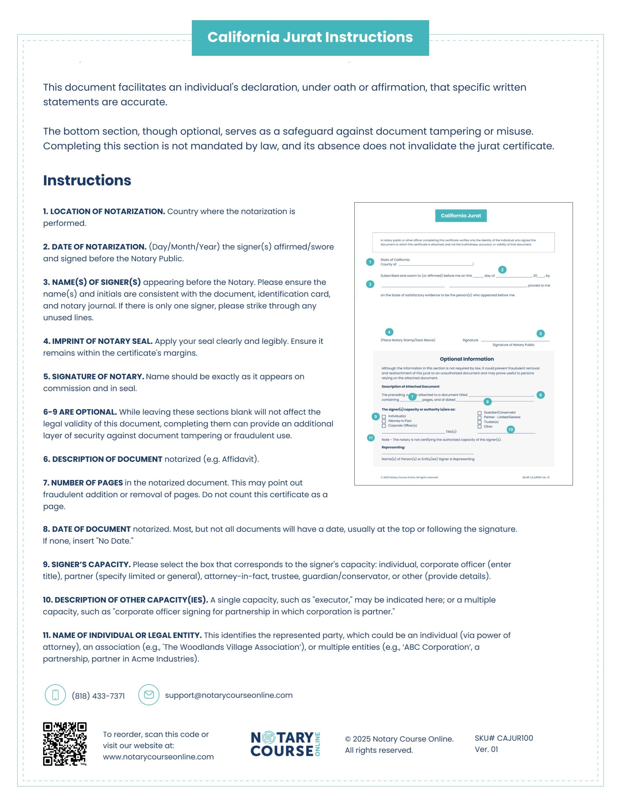 California Jurat Certificates - 100 sheets image 2