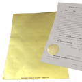 Gold Foil Seals For Notary Embossers - Sheet of 20