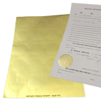 Gold Foil Seals For Notary Embossers - Sheet of 20